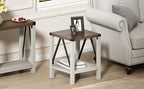 Treocho Farmhouse End Table Set of 2, Rustic Vintage Nightstand Side Table - Image 6