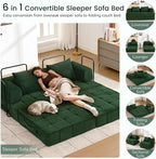 Korser Folding Convertible Sofa Bed, Corduroy Upholstered Boneless Couch - Image 3