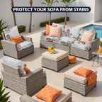 12Pcs Patio Cushion Covers, Outdoor Stretch Cushion Covers, Washable | Stretch - Image 4