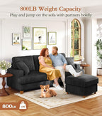 87" L shape Corduroy Couch, Sofa No Tool Assembly, Comfy Couches - Image 3