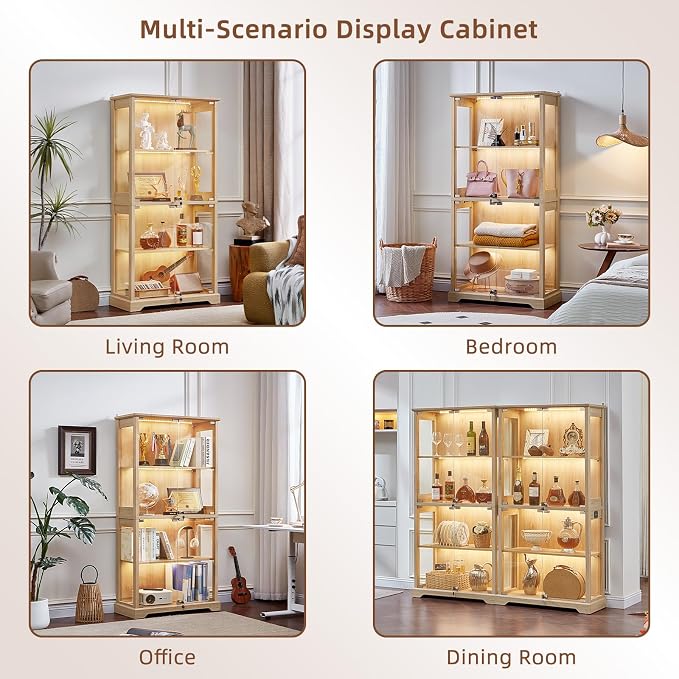 LELELINKY Farmhouse Display Cabinet Set of 2 - Image 9