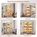 LELELINKY Farmhouse Display Cabinet Set of 2 - Image 9