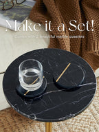 Adjustable-Height Marble Drink Table - Image 2
