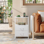 Somdot White Nightstand with Charging Station and LED Light - Image 7