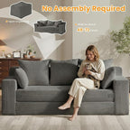 Oversized Boneless Loveseat, 3 Seater Pull Out Convertible Sofa Bed - Image 7