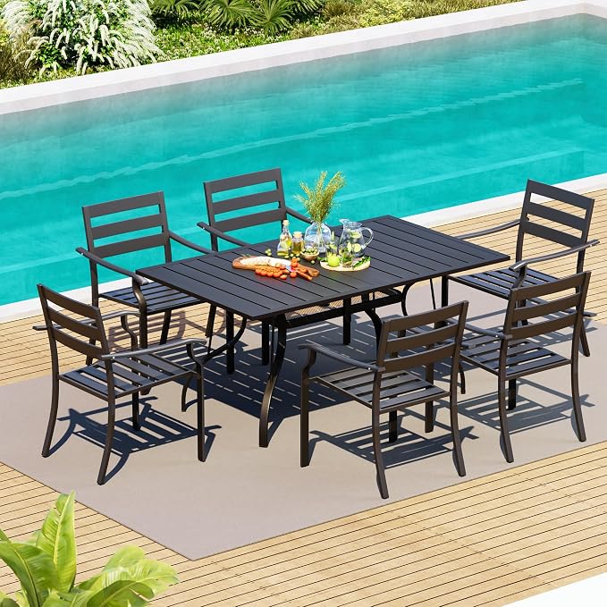 HOMREST 7 Piece Outdoor Patio Dining Set - Image 7