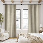 Burlywood Birch 100% Blackout Pinch Pleated Linen Curtains 95 Inches Long | - Image 9