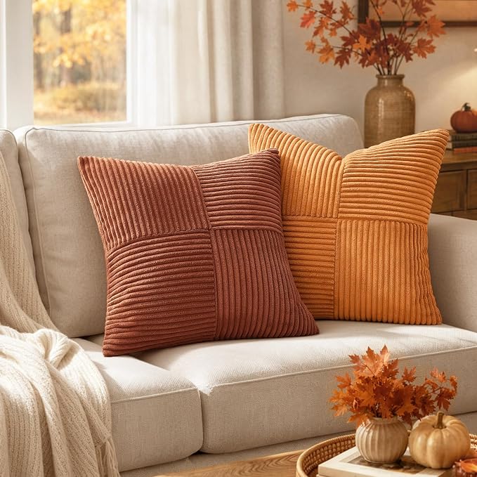 MIULEE Fall Rust Decorative Lumbar Throw Pillow Covers 14x24 Inch 2 Pack | Boho - Image 3