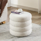 Flouki 19.5" Storage Ottoman Round, Vanity Stools - Image 7