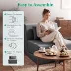 Fold Out Chair Bed, Folding Sofa Bed, 3 in 1 Convertible Sleeper Chair Bed - Image 8