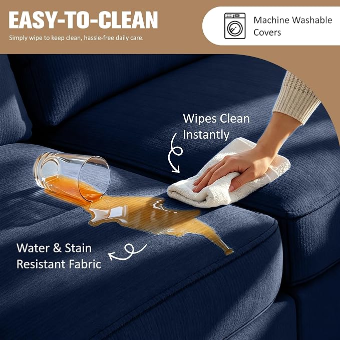JAMFLY Couches for Living Room, 3-Seat Reversible Sectional Sofa - Image 9