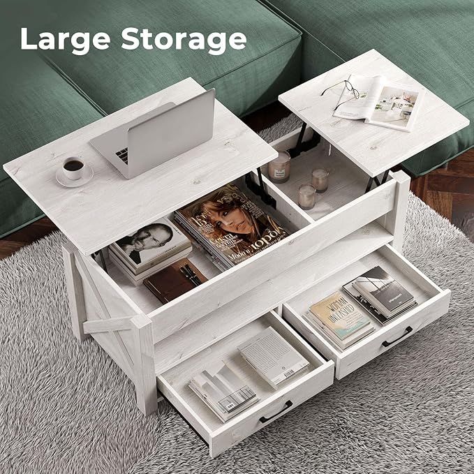 Seventable Coffee Table, 47.2" Lift Top Coffee Table - Image 4