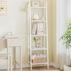 Hzuaneri Ladder Shelf, Bookshelf Bookcase, Freestanding Corner Storage Shelve by Hzuaneri
