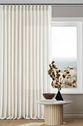 98 Inch Long Curtains Pinch Pleat Linen Curtains 2 Panels Natural | Light by Twodrapes