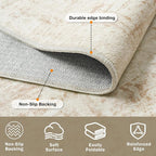 10x12 Area Rug for Living Room Bedroom: Non-Slip Modern Beige White | Machine - Image 4
