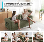 Sleeper Sofa, Comfy Convertible Folding Couch-Futon-Corduroy Fabric Sleeper - Image 8
