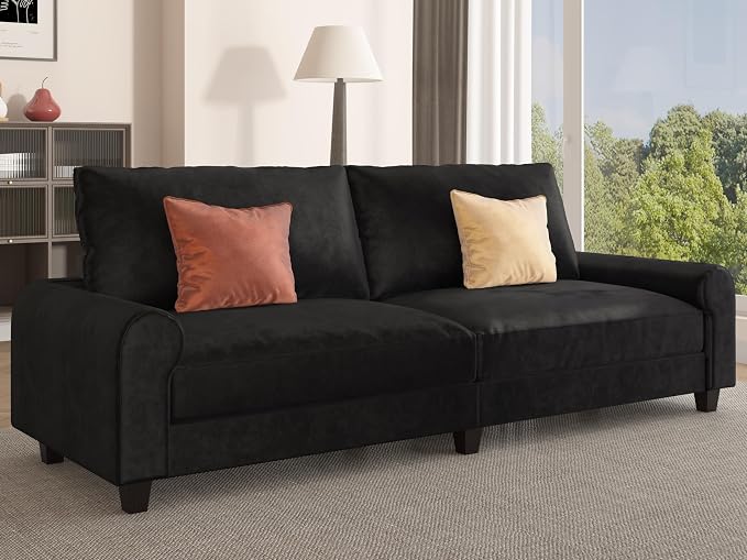 EASE MOOSE 70.6" Velvet Loveseat Sofa, Soft Deep Seat Couches - Image 3