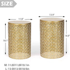 Homebeez Modern Nesting Tables Set of 2, Round Metal End Table, Accent Side - Image 2