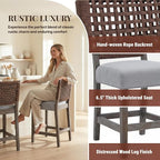 27" Rustic Counter Height Bar Stools - Image 4