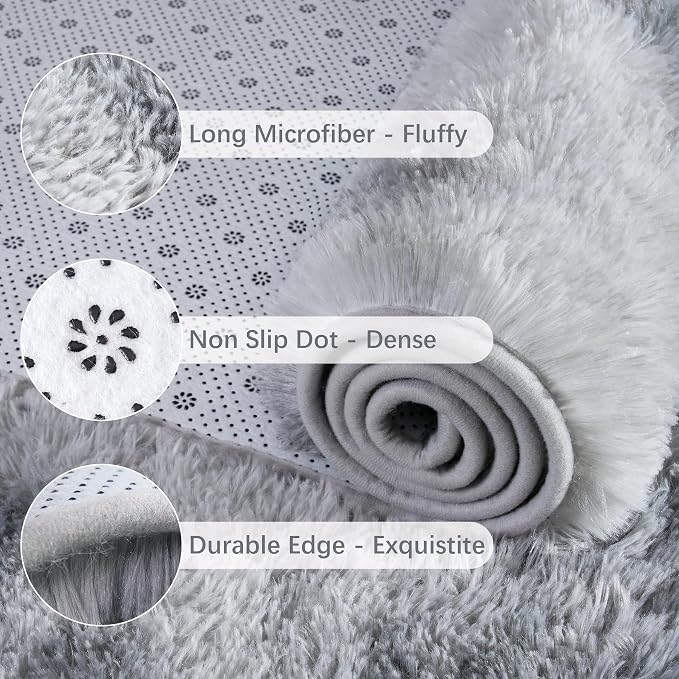 Chicrug Soft Runner Rugs for Bedroom Living Room Plush Fluffy Rug 2x4 | Shag - Image 6