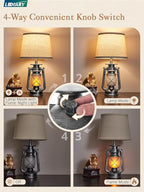 LEDIARY 18.72" Sliver LED Lantern Flickering Flame Table Lamps - Image 3