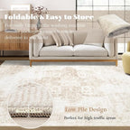 Area Rug 6x9 Washable Rug, Vintage Boho Medallion Rugs Non-Slip Soft Low Pile - Image 7
