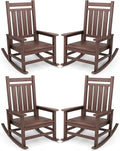 SERWALL Oversized Outdoor Rocking Chair Set of 4, HDPE Rocker by SERWALL