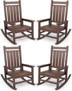 SERWALL Oversized Outdoor Rocking Chair Set of 4, HDPE Rocker by SERWALL