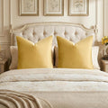 GIGIZAZA Yellow Velvet Pillow Covers 26x26 Decorative Pillows Pack of 2 | Throw by GIGIZAZAFocusingonhomedecoration
