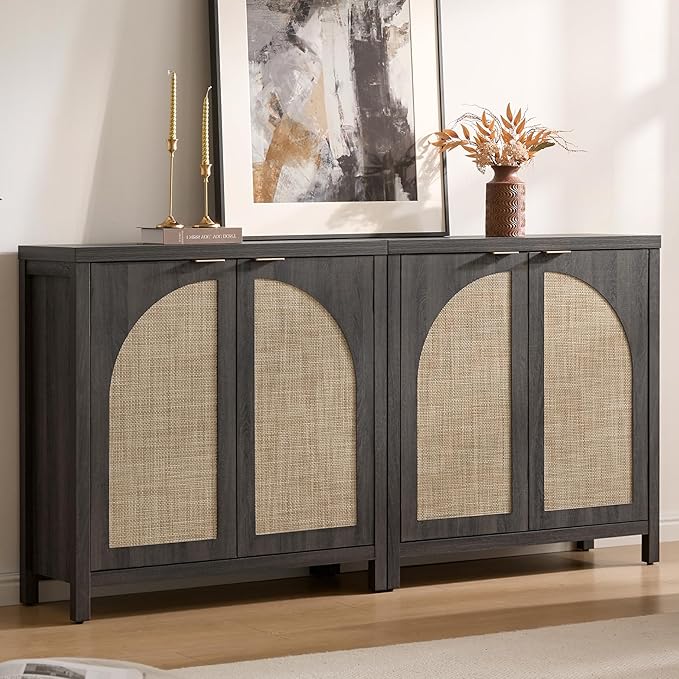 SICOTAS 68" W Rattan Sideboard Buffet Cabinet by SICOTAS