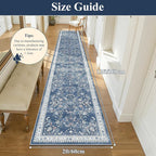 Yamaziot 2x12 Washable Hallway Runner Rug Non Slip Floral Carpet, Stain - Image 2