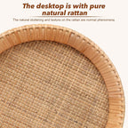 Boho Rattan Round Side Table - Image 5