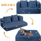 Futon Sofa Bed with Pillow, 3-in-1 Sleeper Sofa Bed with Removable Cover - Image 3