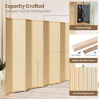 8 Panel Room Divider and Extra Wide Folding Privacy Screen, Bamboo Room Divider - Image 4