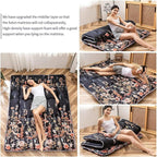 MAXYOYO Black Floral Japanese Futon Floor Mattress, Mattress Topper Portable - Image 6