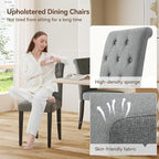 Welzona Upholstered Dining Chairs Set of 6, Button Tufted Parsons Dining Chair - Image 6