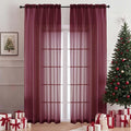 Wine Bedroom Curtains 2 Panel Sets 90 Inch Length, 59 Inch Extra Wide Light by OVZME
