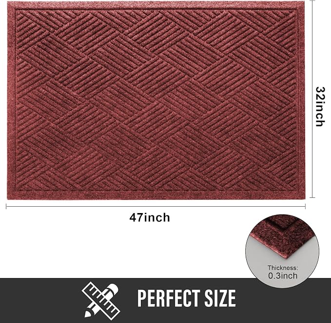 Sturdy Front Door Mat, Absorbent Muddy Dirt Resist Welcome Door Mats Outdoor - Image 2