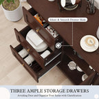 HLR Accent Cabinet with 3 Drawers and Door, Wooden Storage Cabinet with Shelves - Image 4