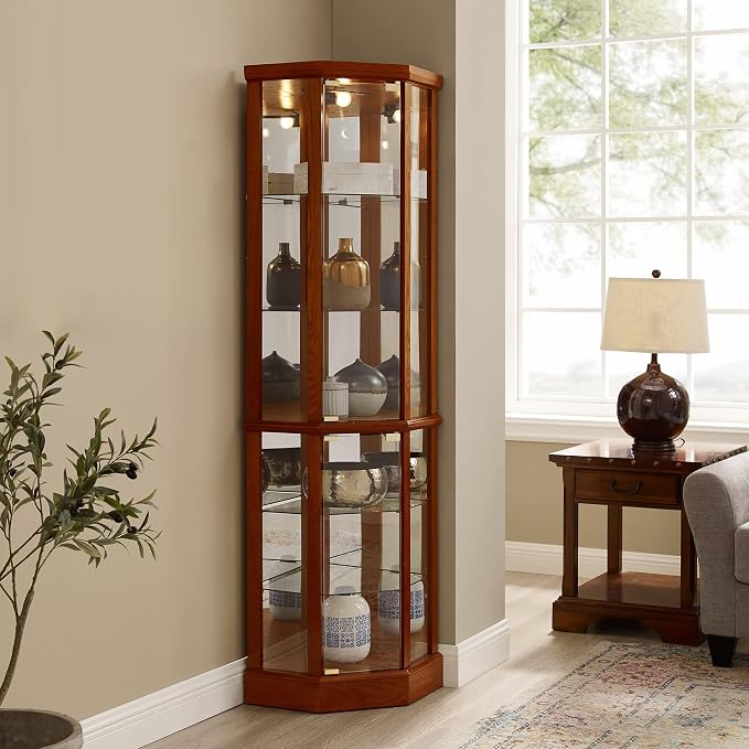 Glass Corner Display Cabinet by NALLBEIRRAA