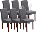 Genina Waterproof Chair Covers for Dining Room Set of 6, Stretch Jacquard by Genina