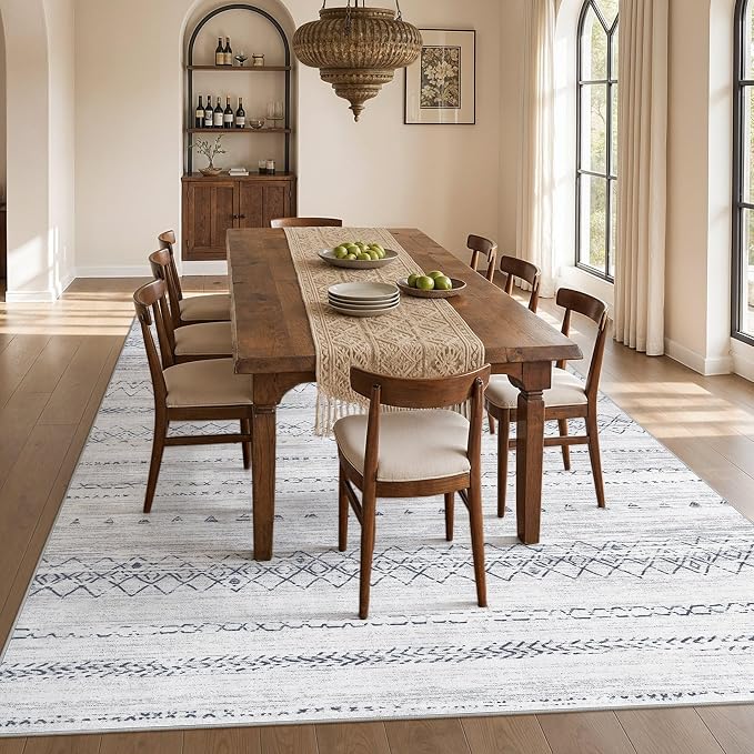 cotiled Boho 8x10 Area Rugs for Living Room: Large Moroccan Washable Rug | - Image 6