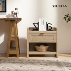 SICOTAS Rattan Nightstand End Table - Image 9