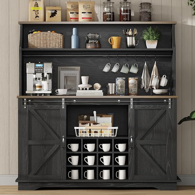 55 Inch Farmhouse Coffee Bar Cabinet - Image 9
