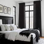 Vintage Black Linen Curtains 96 Inches Long - Image 8