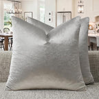 GIGIZAZA Silver Grey Velvet Throw Pillow Covers Big 26x26 Pack of 2 | - Image 4