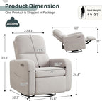 Swivel Rocker Recliner, Power Recliner Glider - Image 2