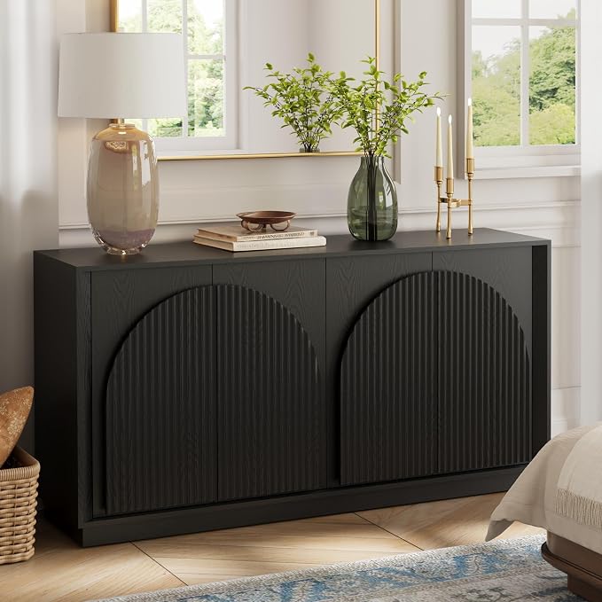 WIN2WIN 65" Fluted Sideboard Buffet Cabinet - Image 8