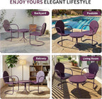 Patio Bistro Set Retro Metal Outdoor Seating Conversation 3 Pieces, 2 C-Spring - Image 3