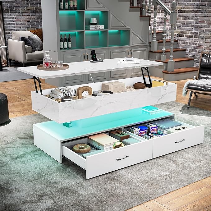 SEDETA 47.2" Lift Top Coffee Table, Coffee Tables - Image 3